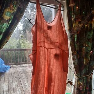 Salmon Sleeveless Jumpsuit